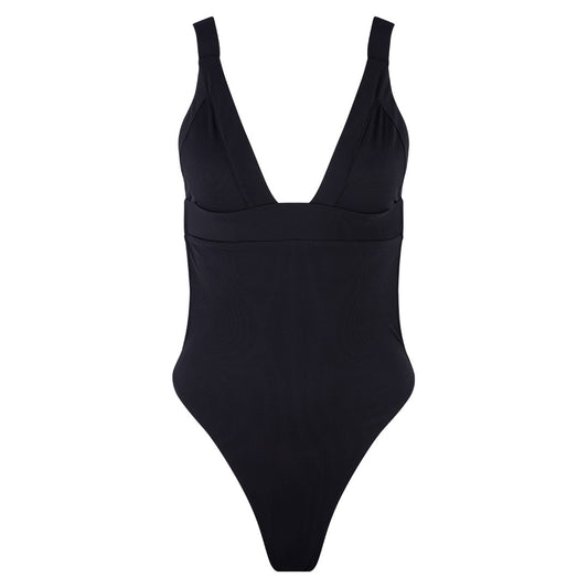 Olivia Black Rib One-Piece Swimsuit