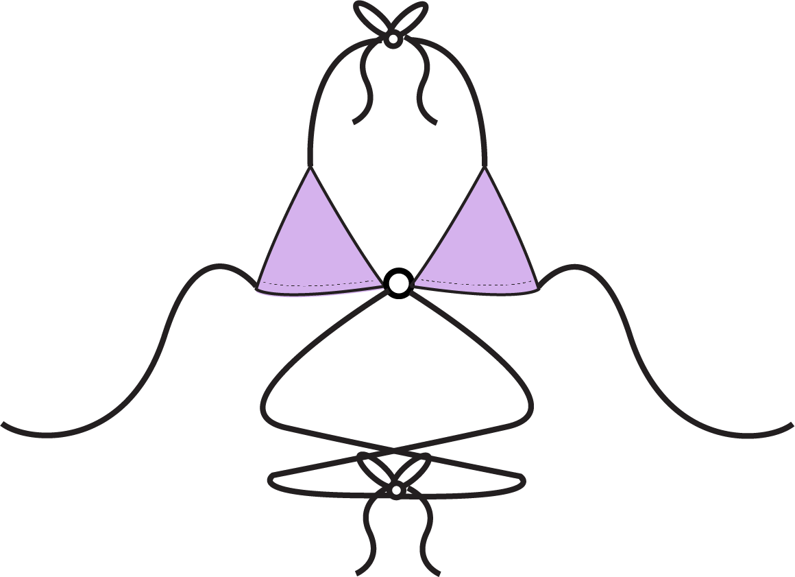 ZIGGY LILAC RIB/MATTE LILAC REVERSIBLE BIKINI TOP | VDM .